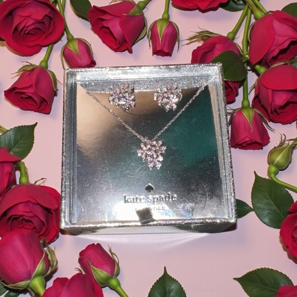 kate spade Jewelry - Kate Spade New York Sterling Silver Flower Necklace and Earrings Set NWT